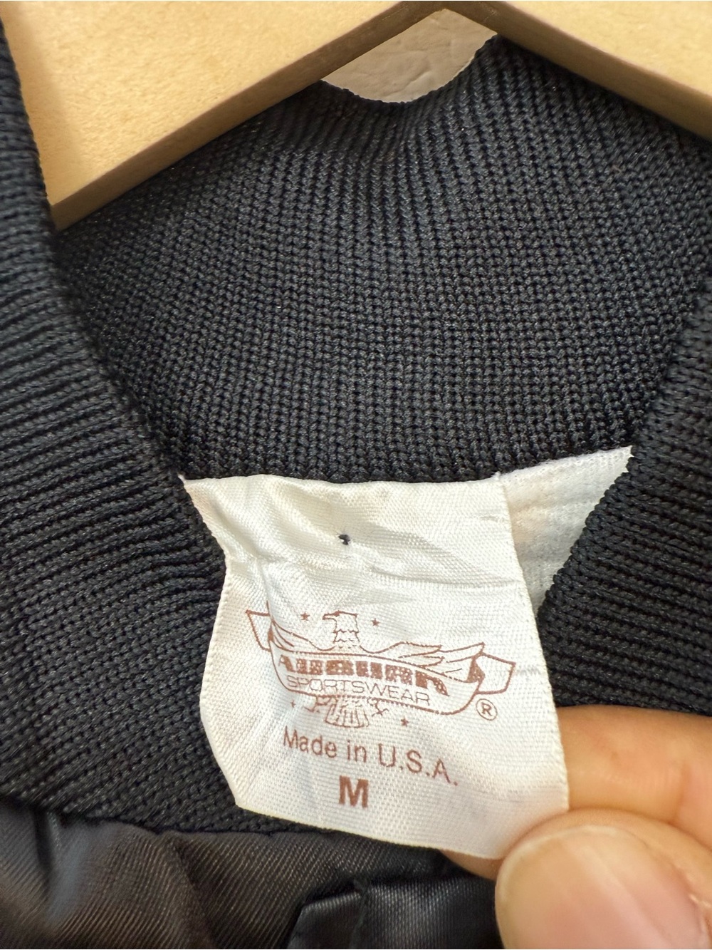 Men's Black Vintage Satin Bomber Jacket - Picture 6 of 6
